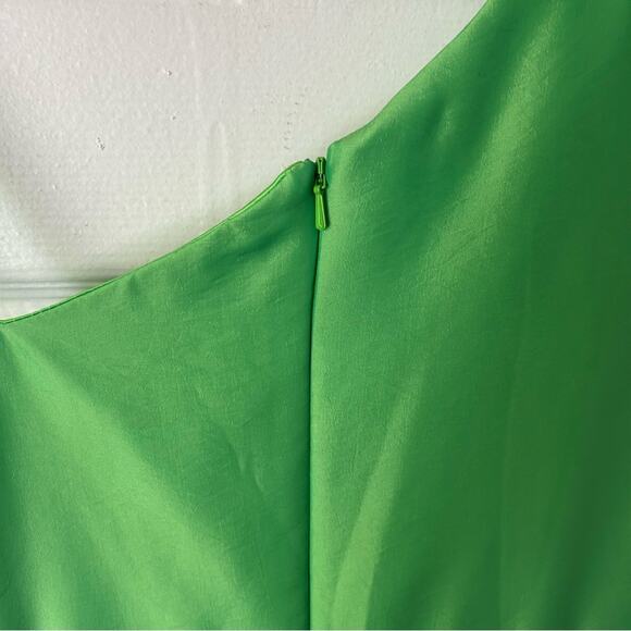 Mac Duggal Asymmetrical Bow One Sleeve Long Dress Green size 6 - Picture 12 of 14